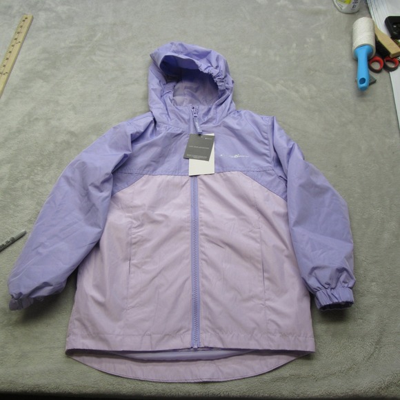 Eddie Bauer Jacket Kids XS 5/6 Purple Hooded Waterproof Removable Liner 3in1 NEW - Picture 2 of 14